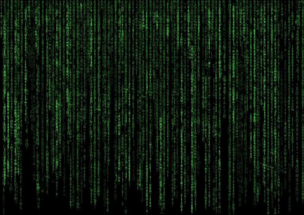 Free matrix background illustrating The Matrix temet nosce sign latin for know thyself
