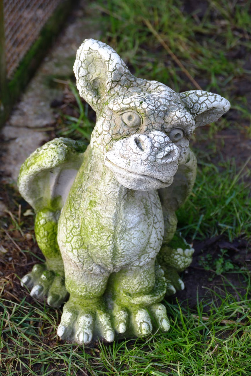 white ceramic animal statue illustrating the fable of the pearl