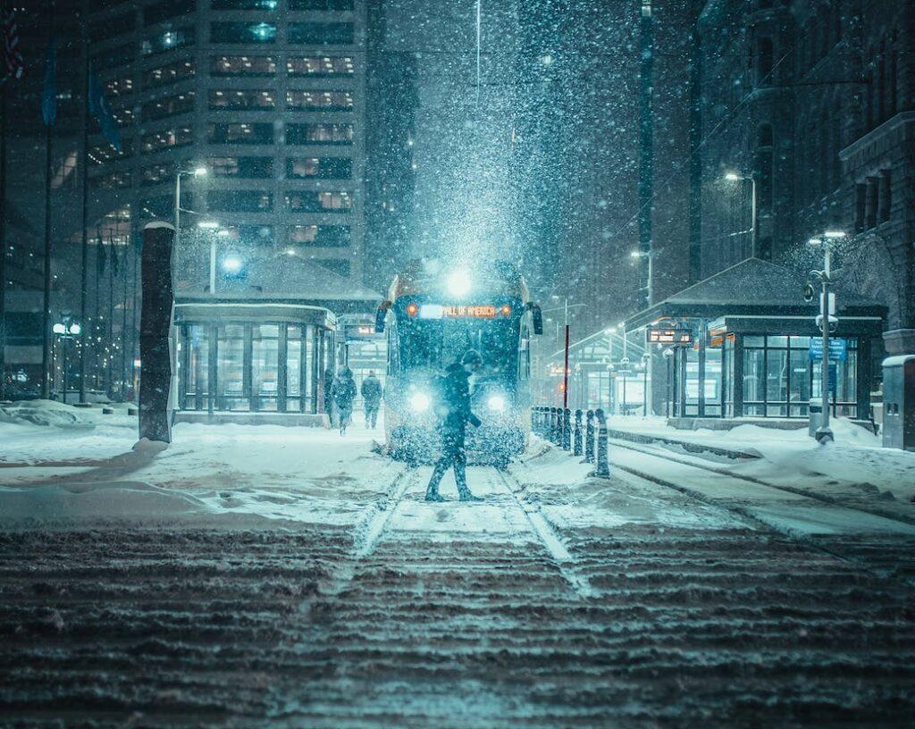 person standing in front of a train toward illustration premanifestations