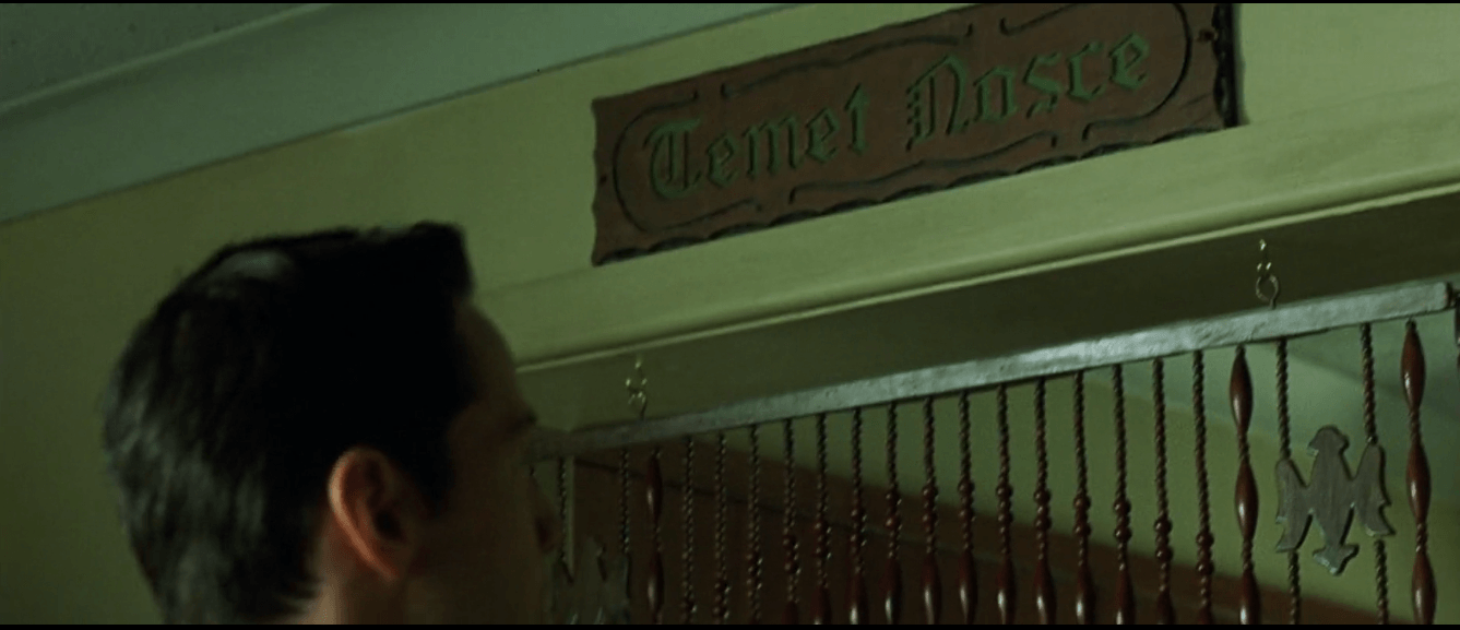 The Matrix’s Temet Nosce Sign