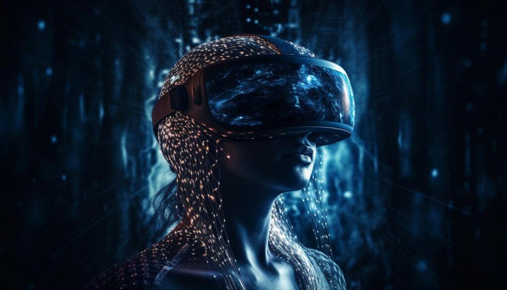 https://www.freepik.com/free-ai-image/young-adult-woman-futuristic-virtual-reality-generated-by-ai_42587347.htm illustrating the best description of reincarnation